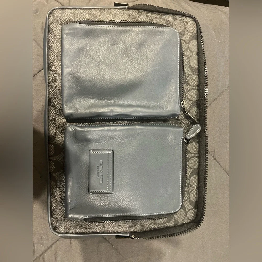 Coach Black and Gray Patterned Laptop Bag